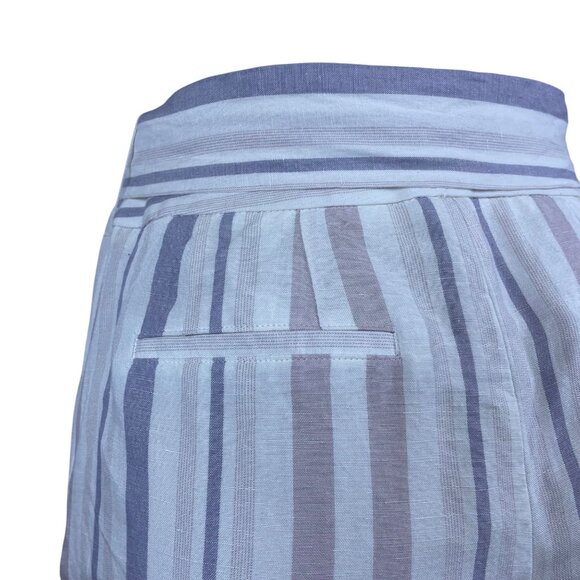 Express Women's Light Purple Striped High-Waisted Paper Bag Shorts Size 6 - Picture 5 of 10